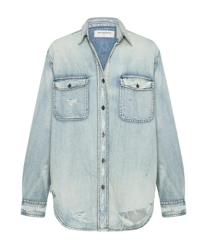 KANSAS EVERYDAY DENIM SHIRT Women One Teaspoon Denim Shirts KANSAS EVERYDAY DENIM SHIRT Women One Teaspoon Denim Shirts