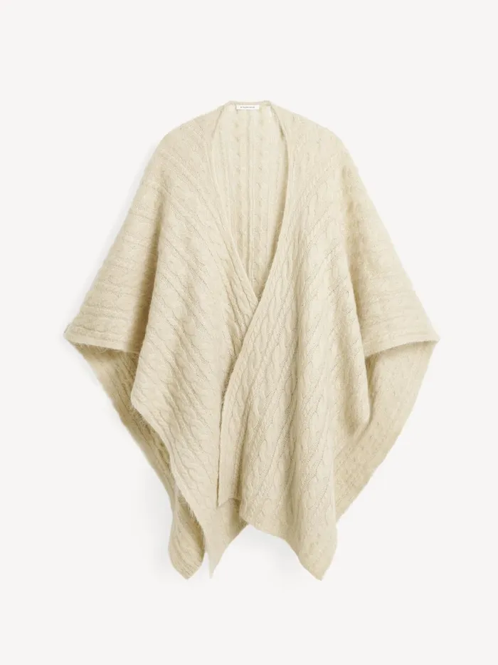 Kassillas WoolBlend Poncho Oyster Gray Women By Malene Birger Coats and Jackets