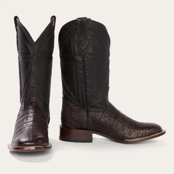 Kaycee Brown Caiman Belly Cowboy Boot Brown Men Stetson Exotics