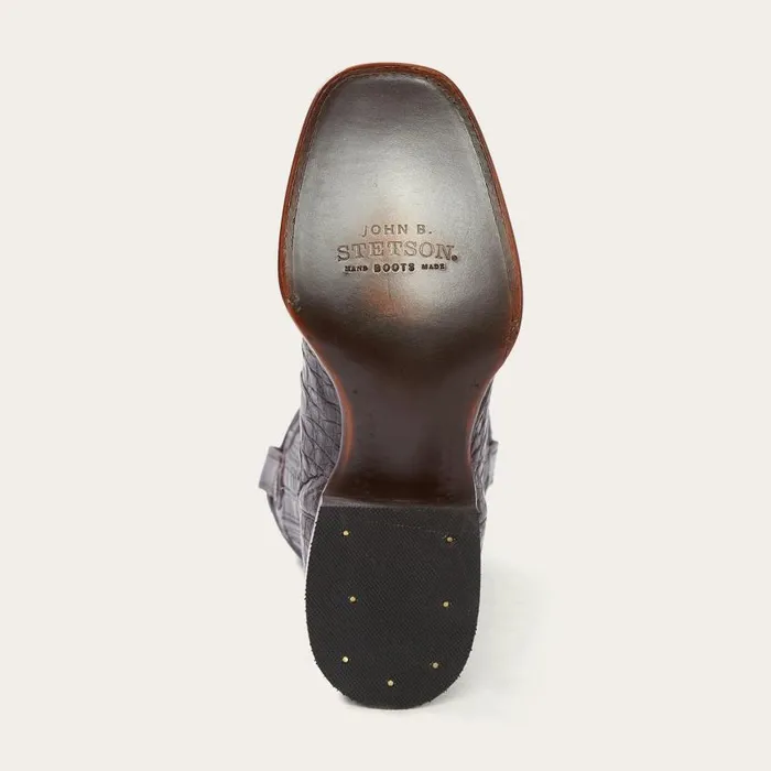 Kaycee Brown Caiman Belly Cowboy Boot Brown Men Stetson Exotics