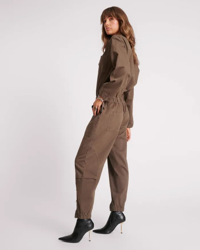 KHAKI DARK ROMANCE JUMPSUIT Women One Teaspoon Denim Jumpsuits KHAKI DARK ROMANCE JUMPSUIT Women One Teaspoon Denim Jumpsuits