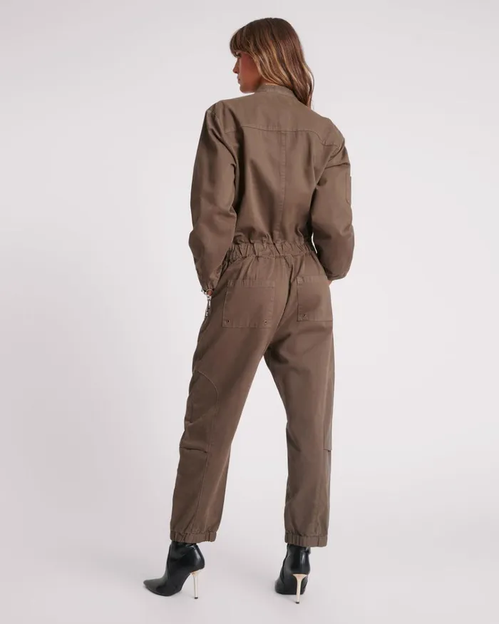 KHAKI DARK ROMANCE JUMPSUIT Women One Teaspoon Denim Jumpsuits KHAKI DARK ROMANCE JUMPSUIT Women One Teaspoon Denim Jumpsuits