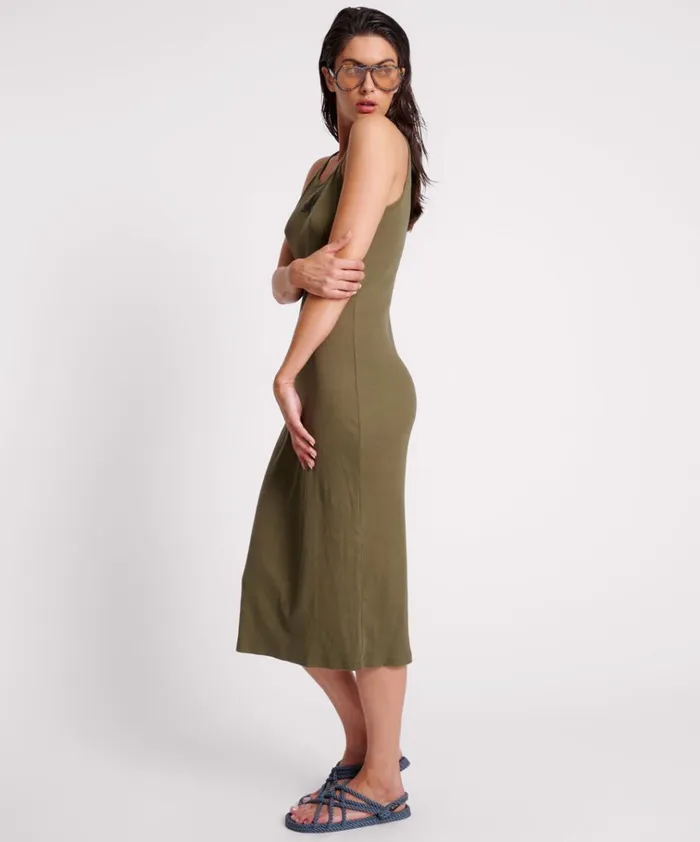 KHAKI ONE TEASPOON RIB SINGLET MIDI DRESS Women One Teaspoon Midi and Maxi Dresses KHAKI ONE TEASPOON RIB SINGLET MIDI DRESS Women One Teaspoon Midi and Maxi Dresses