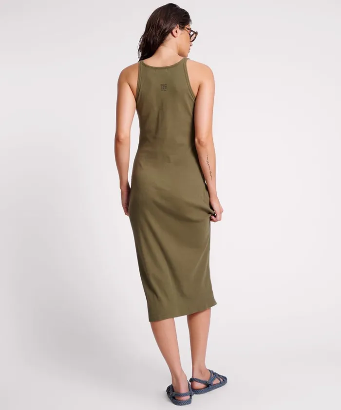 KHAKI ONE TEASPOON RIB SINGLET MIDI DRESS Women One Teaspoon Midi and Maxi Dresses KHAKI ONE TEASPOON RIB SINGLET MIDI DRESS Women One Teaspoon Midi and Maxi Dresses