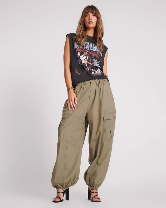 KHAKI UTILITY FLIGHT PANTS Women One Teaspoon Bottoms