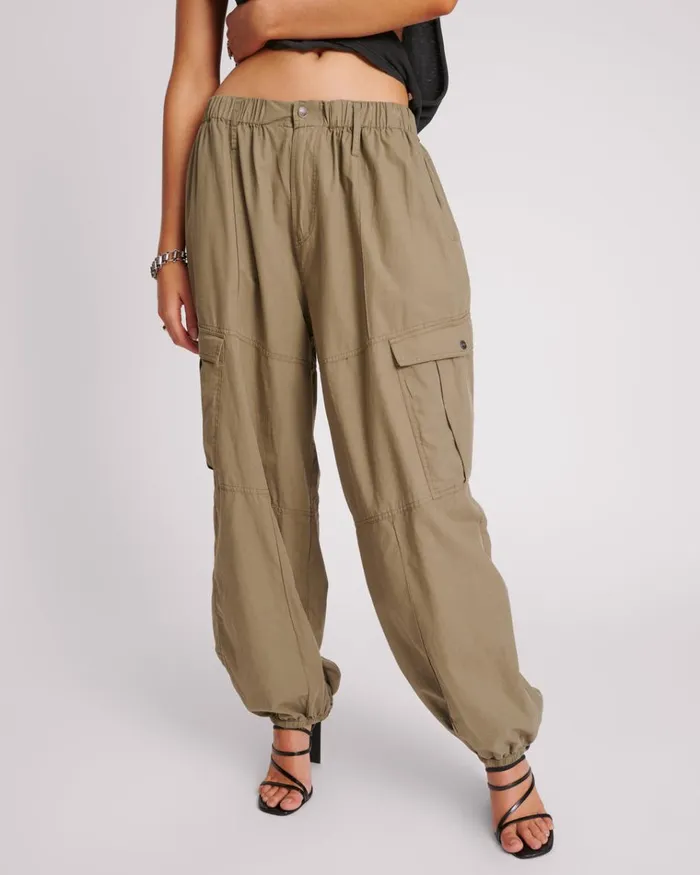 KHAKI UTILITY FLIGHT PANTS Women One Teaspoon Bottoms KHAKI UTILITY FLIGHT PANTS Women One Teaspoon Bottoms
