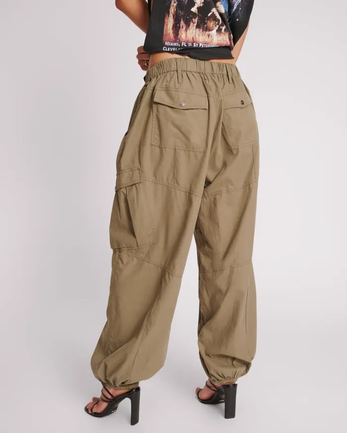 KHAKI UTILITY FLIGHT PANTS Women One Teaspoon Bottoms KHAKI UTILITY FLIGHT PANTS Women One Teaspoon Bottoms