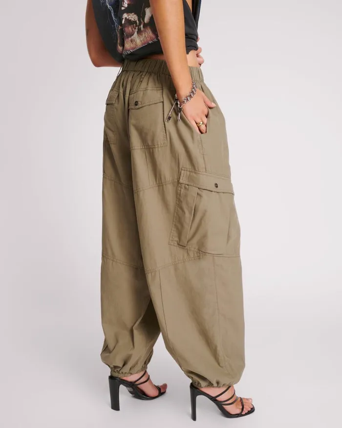 KHAKI UTILITY FLIGHT PANTS Women One Teaspoon Bottoms KHAKI UTILITY FLIGHT PANTS Women One Teaspoon Bottoms