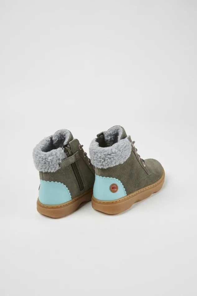 Kids Camper Boots Kiddo Dark Green Ankle Boots Kids Camper Boots Kiddo Dark Green Ankle Boots