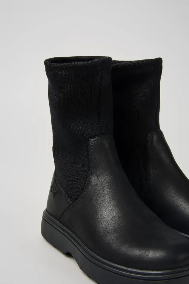 Kids Camper Boots Norte Black Leather Boots For Kids