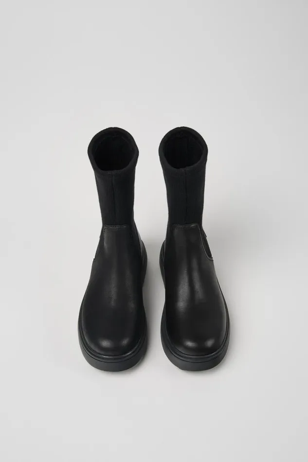Kids Camper Boots Norte Black Leather Boots For Kids Kids Camper Boots Norte Black Leather Boots For Kids