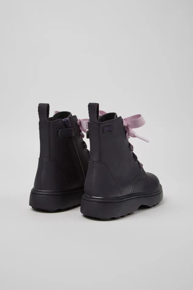 Kids Camper Boots Norte Purple Leather Ankle Boots For Kids Kids Camper Boots Norte Purple Leather Ankle Boots For Kids