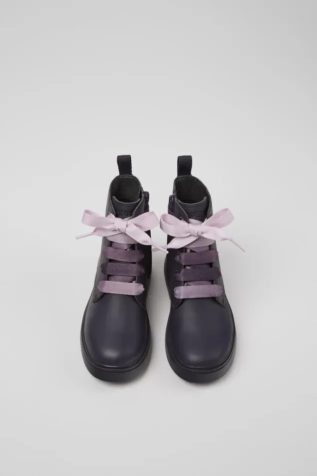 Kids Camper Boots Norte Purple Leather Ankle Boots For Kids Kids Camper Boots Norte Purple Leather Ankle Boots For Kids