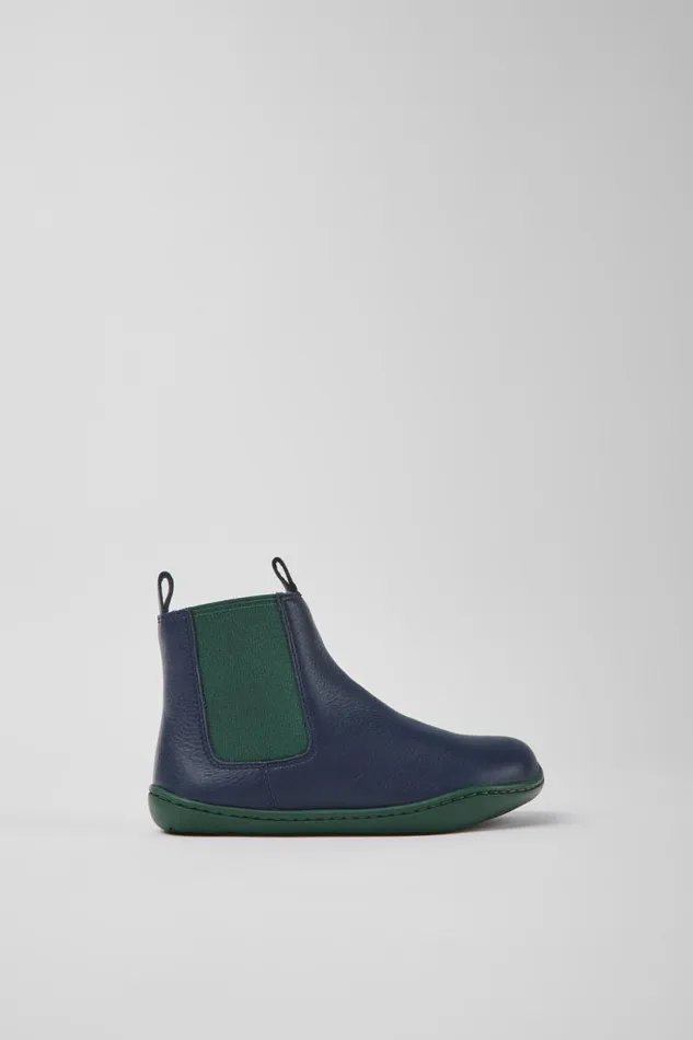 Kids Camper Boots Peu Blue Leather Ankle Boots For Kids Kids Camper Boots Peu Blue Leather Ankle Boots For Kids