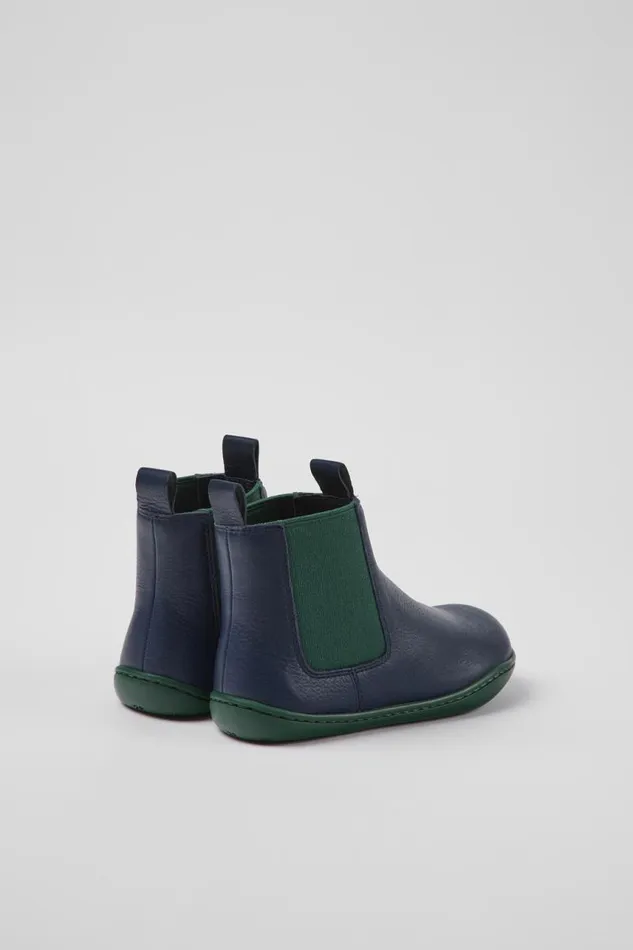 Kids Camper Boots Peu Blue Leather Ankle Boots For Kids Kids Camper Boots Peu Blue Leather Ankle Boots For Kids