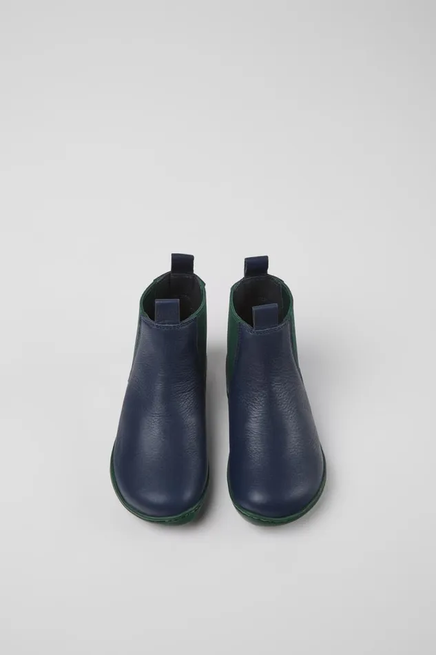 Kids Camper Boots Peu Blue Leather Ankle Boots For Kids Kids Camper Boots Peu Blue Leather Ankle Boots For Kids
