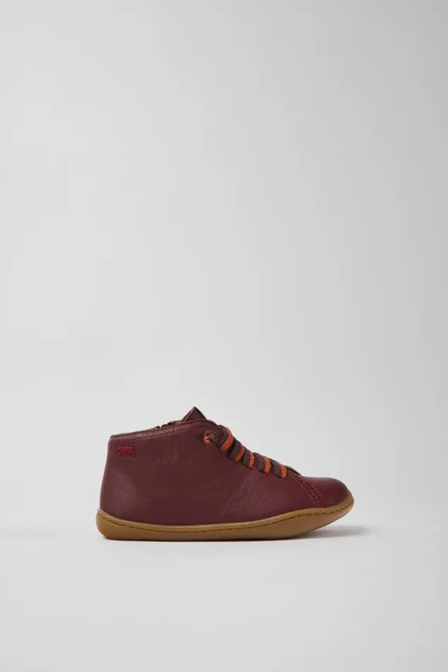 Kids Camper Boots Peu Burgundy Leather Ankle Boots For Kids Kids Camper Boots Peu Burgundy Leather Ankle Boots For Kids