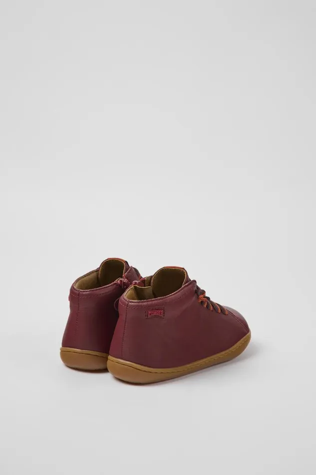 Kids Camper Boots Peu Burgundy Leather Ankle Boots For Kids Kids Camper Boots Peu Burgundy Leather Ankle Boots For Kids
