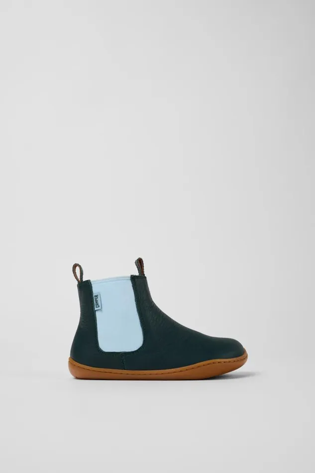 Kids Camper Boots Peu Green Leather Ankle Boots For Kids Kids Camper Boots Peu Green Leather Ankle Boots For Kids