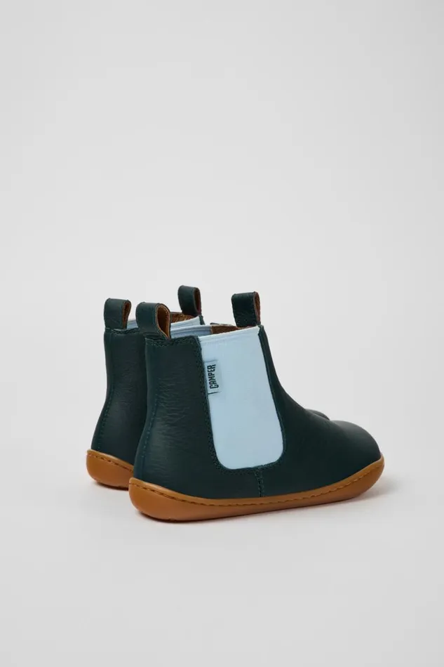 Kids Camper Boots Peu Green Leather Ankle Boots For Kids Kids Camper Boots Peu Green Leather Ankle Boots For Kids