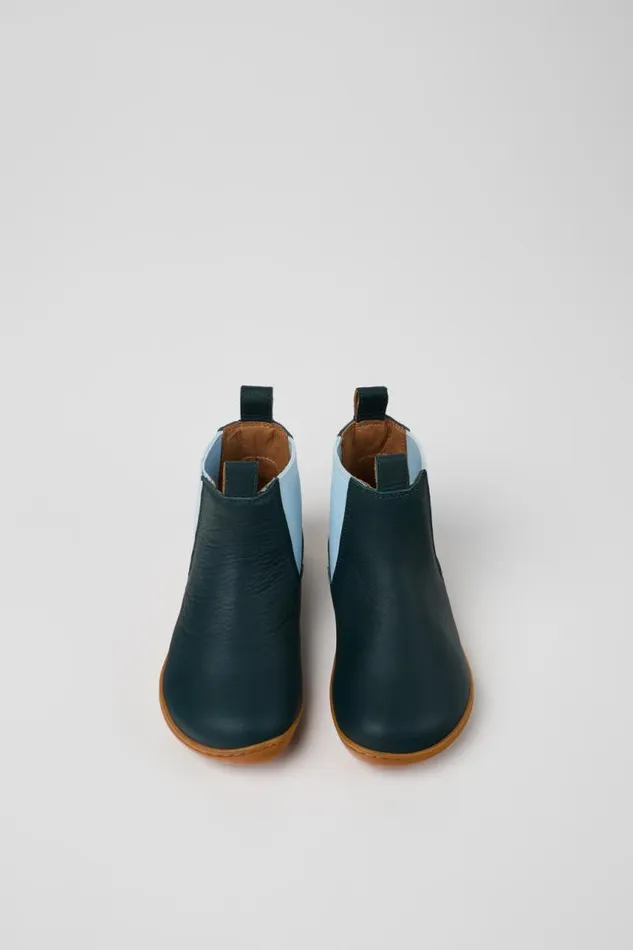 Kids Camper Boots Peu Green Leather Ankle Boots For Kids Kids Camper Boots Peu Green Leather Ankle Boots For Kids