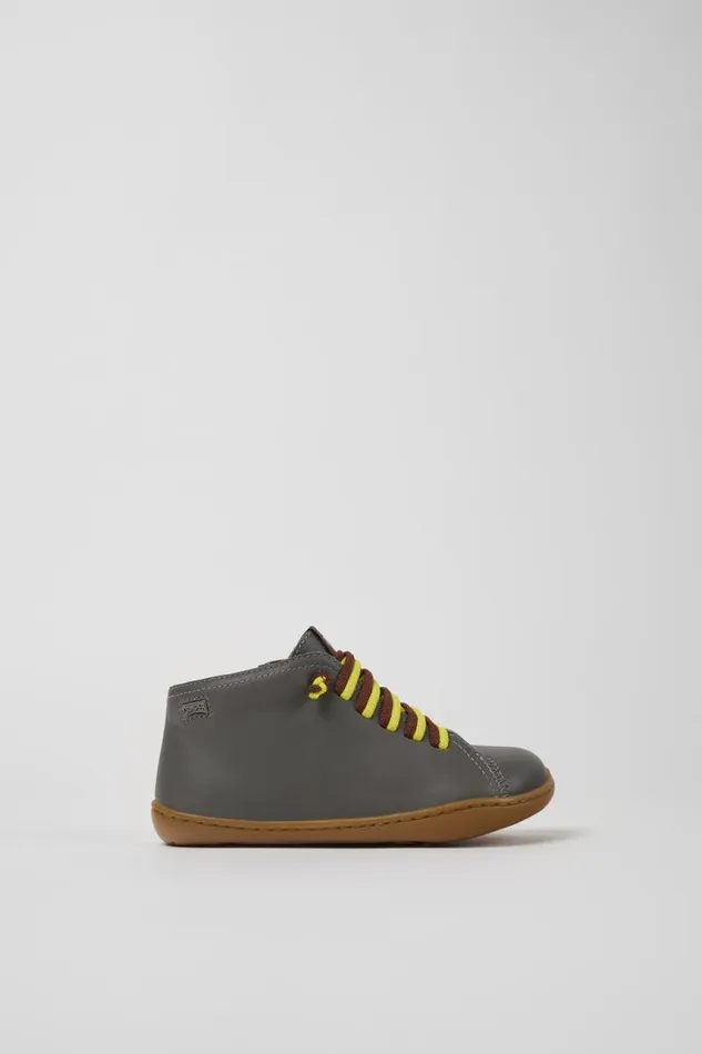 Kids Camper Boots Peu Grey Leather Ankle Boots For Kids Kids Camper Boots Peu Grey Leather Ankle Boots For Kids