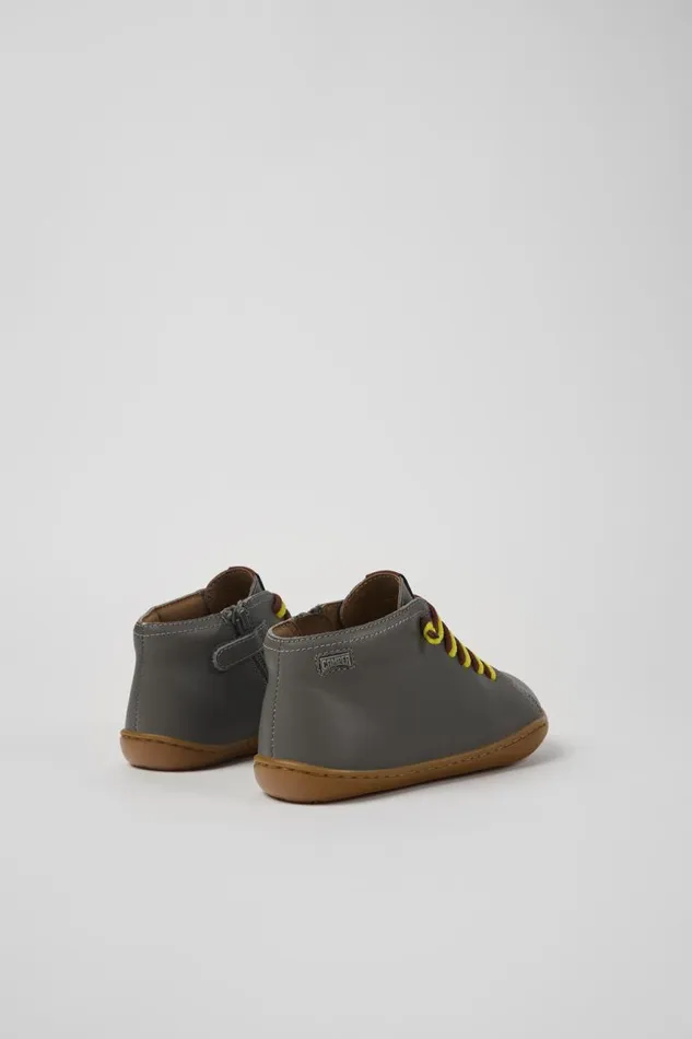 Kids Camper Boots Peu Grey Leather Ankle Boots For Kids Kids Camper Boots Peu Grey Leather Ankle Boots For Kids