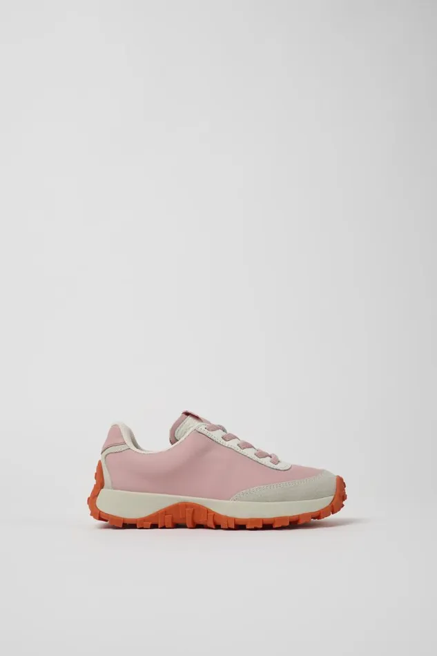 Kids Camper Sneakers Drift Trail Pink And Gray Leather And Nubuck Sneaker Kids Camper Sneakers Drift Trail Pink And Gray Leather And Nubuck Sneaker