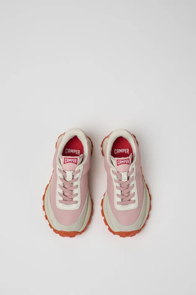 Kids Camper Sneakers Drift Trail Pink And Gray Leather And Nubuck Sneaker Kids Camper Sneakers Drift Trail Pink And Gray Leather And Nubuck Sneaker