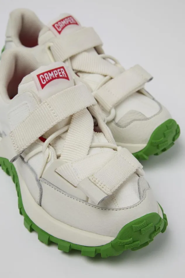 Kids Camper Sneakers Drift Trail White TextileLeather Sneaker