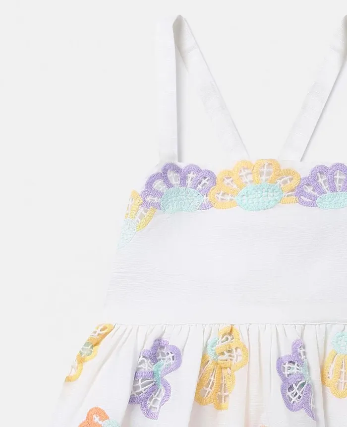 Kids Dresses and Jumpsuits Stella McCartney Floral Broderie Anglaise Cami Dress Ivory