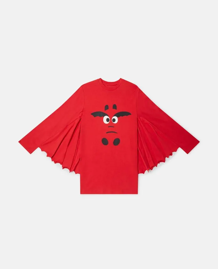 Kids Dresses and Jumpsuits Stella McCartney Year Of The Dragon Jersey Cape Dress Red Kids Dresses and Jumpsuits Stella McCartney Year Of The Dragon Jersey Cape Dress Red