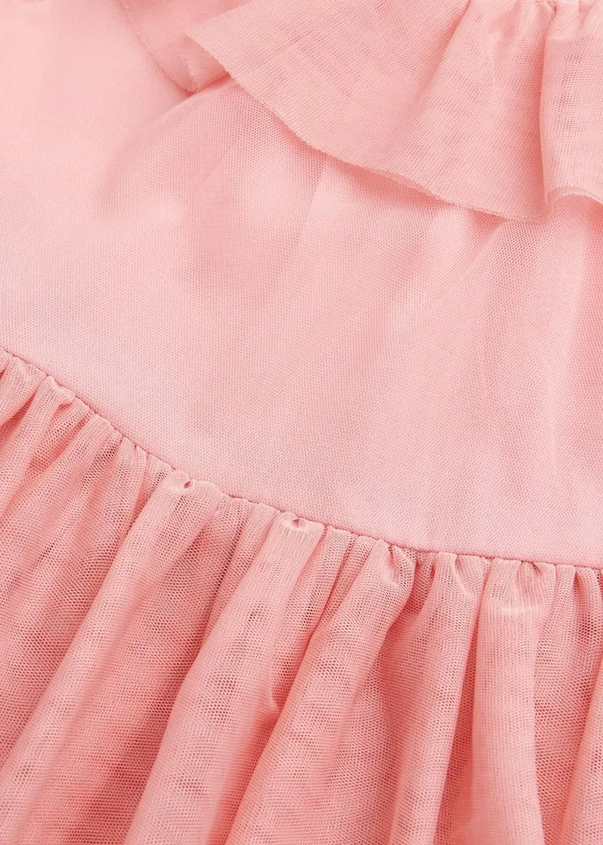 Kids Dresses and Jumpsuits Whistles Dusty Pink Tilda Tulle Frill Sleeve Dress