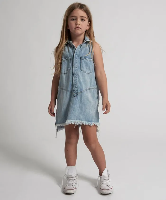 KIDS MINI BRAXTON DRESS BLUE WomenKids One Teaspoon Denim Dresses