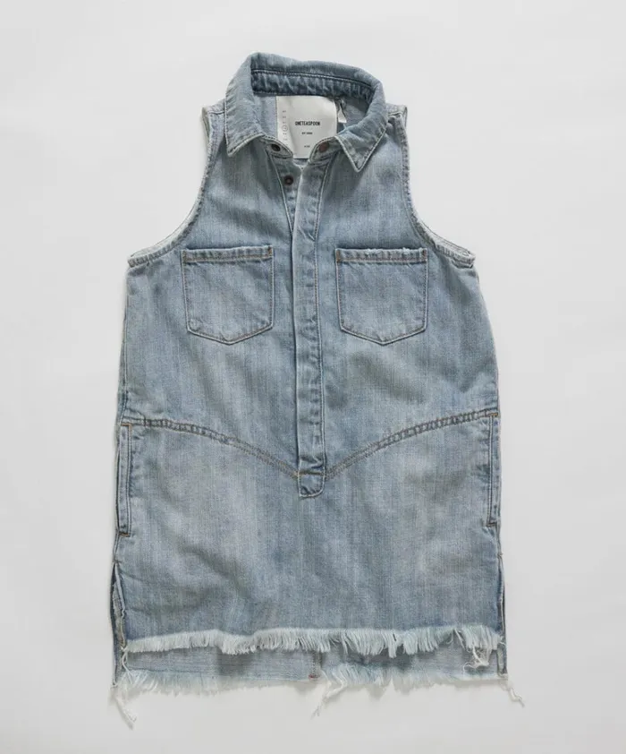 KIDS MINI BRAXTON DRESS BLUE WomenKids One Teaspoon Denim Dresses KIDS MINI BRAXTON DRESS BLUE WomenKids One Teaspoon Denim Dresses