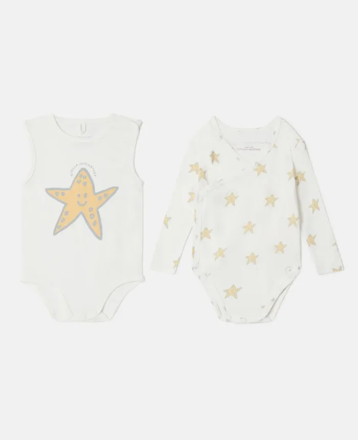 Kids Newborn 0 8211 24 Months Stella McCartney Smiling Stella Star Print Bodysuit And Sleepsuit Set Ivoryyellow Kids Newborn 0 8211 24 Months Stella McCartney Smiling Stella Star Print Bodysuit And Sleepsuit Set Ivoryyellow