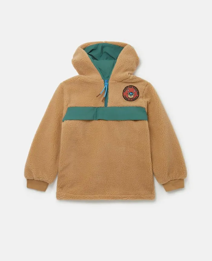 Kids Outerwear Stella McCartney Camp Badge Fleece Pullover Beige