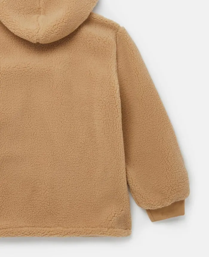Kids Outerwear Stella McCartney Camp Badge Fleece Pullover Beige