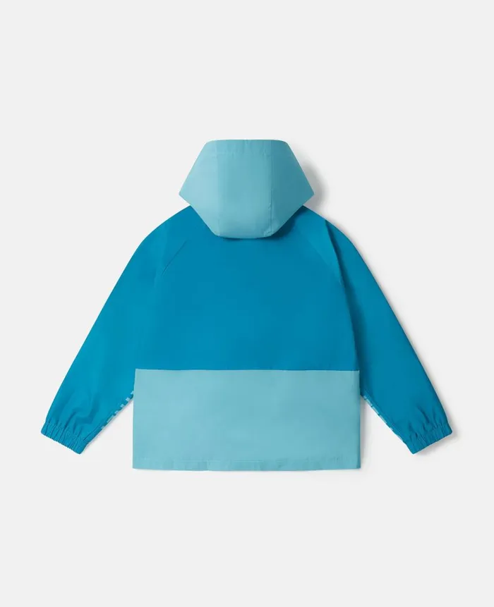 Kids Outerwear Stella McCartney Colourblock Hooded Parka Jacket Blue
