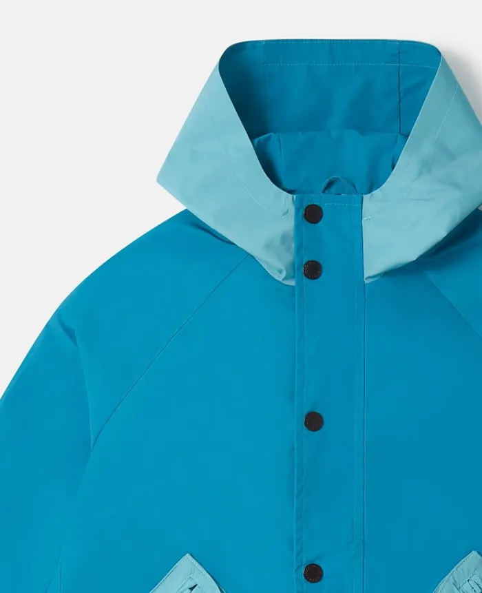 Kids Outerwear Stella McCartney Colourblock Hooded Parka Jacket Blue