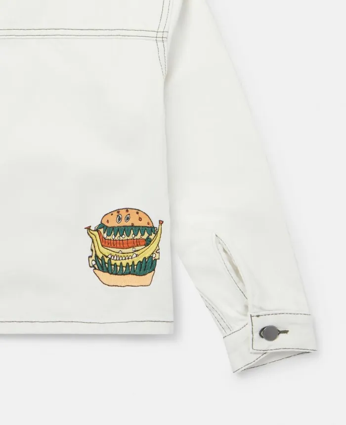 Kids Outerwear Stella McCartney Silly Sandwich Denim Jacket White