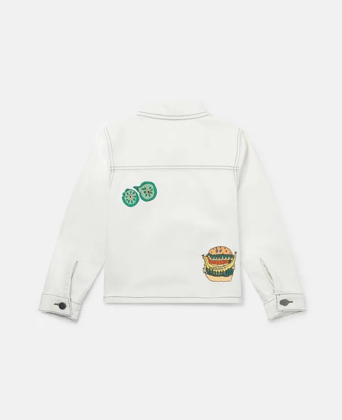 Kids Outerwear Stella McCartney Silly Sandwich Denim Jacket White