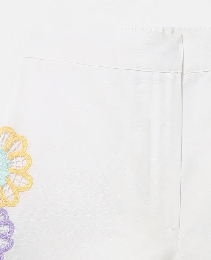 Kids Pants and Shorts Stella McCartney Floral Broderie Anglaise Shorts Ivory