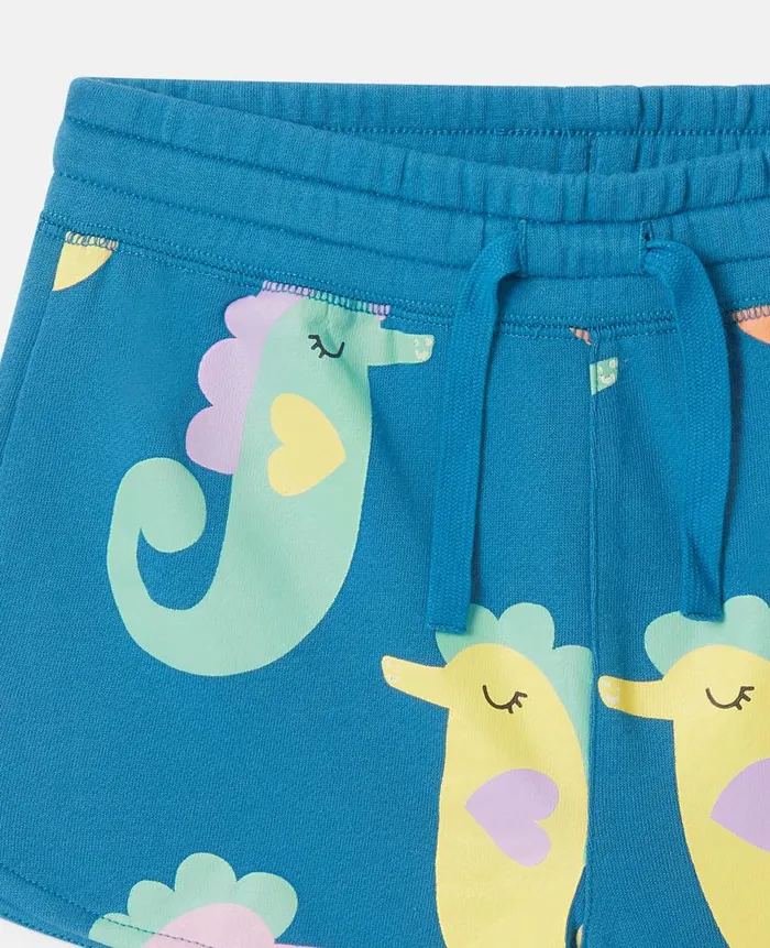 Kids Pants and Shorts Stella McCartney Seahorse Print Shorts Blue