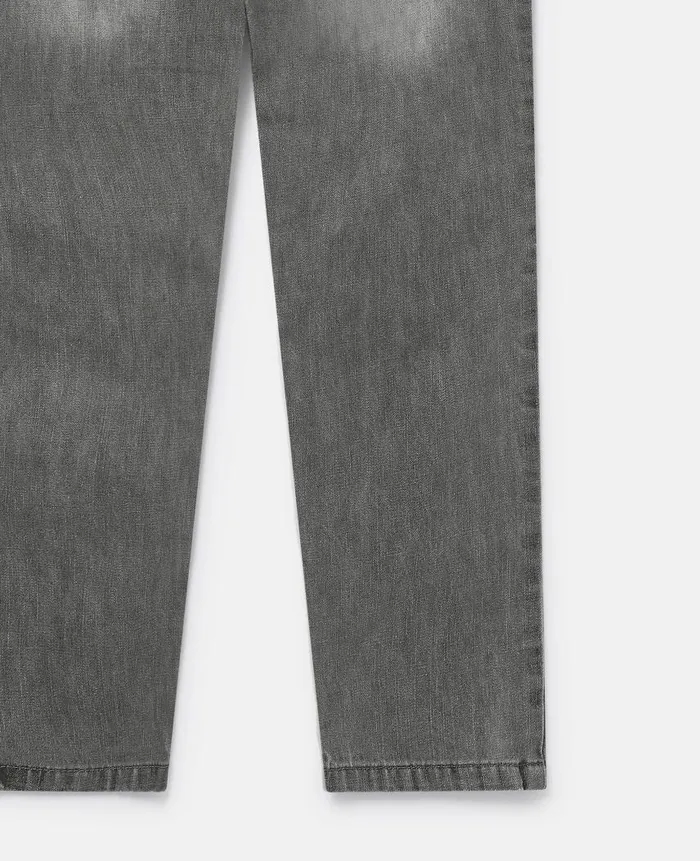 Kids Pants and Shorts Stella McCartney Shark Face Ripped Skinny Jeans Grey