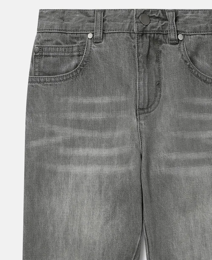 Kids Pants and Shorts Stella McCartney Shark Face Ripped Skinny Jeans Grey
