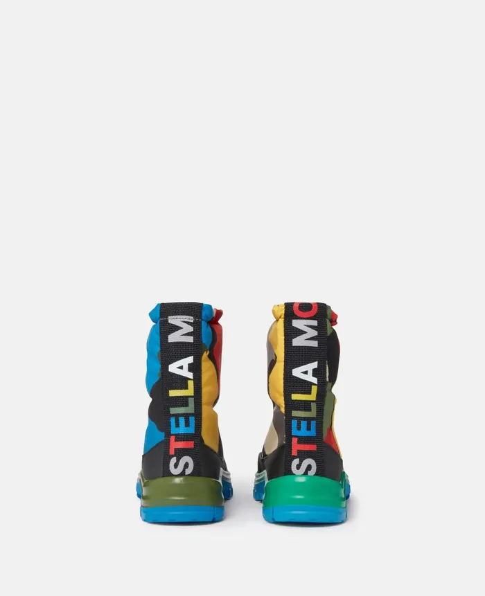 Kids Shoes And Accessories Stella McCartney Logo Tape Smudge Print Padded Wellies Multicolour
