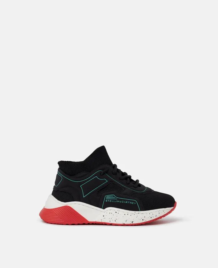 Kids Shoes And Accessories Stella McCartney Neon Cage LaceUp Sock Trainers Black Multicolour Kids Shoes And Accessories Stella McCartney Neon Cage LaceUp Sock Trainers Black Multicolour