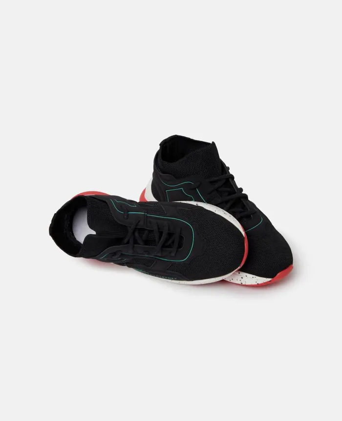 Kids Shoes And Accessories Stella McCartney Neon Cage LaceUp Sock Trainers Black Multicolour