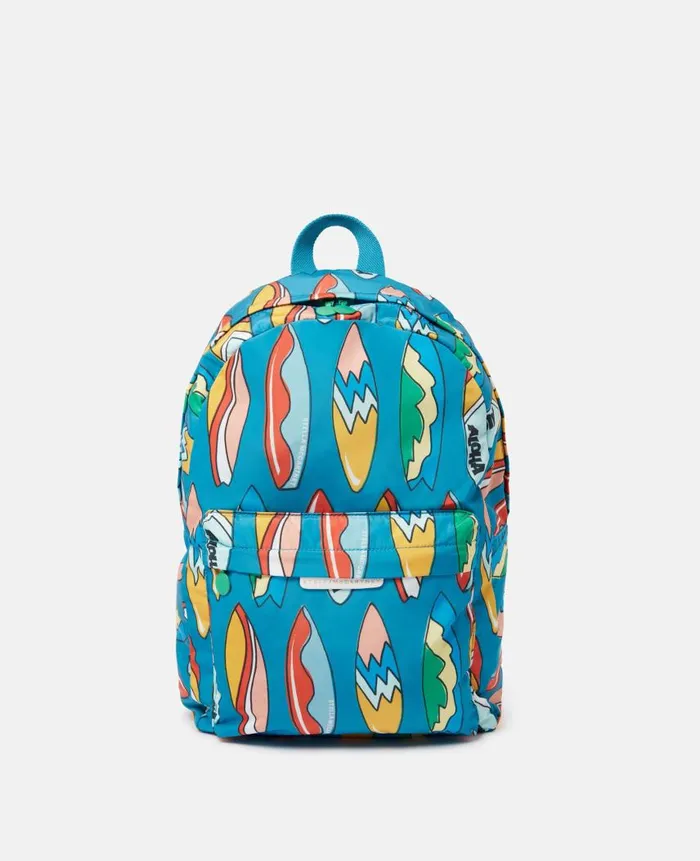 Kids Shoes And Accessories Stella McCartney Surfboard Print Backpack Blue Multicolour Kids Shoes And Accessories Stella McCartney Surfboard Print Backpack Blue Multicolour